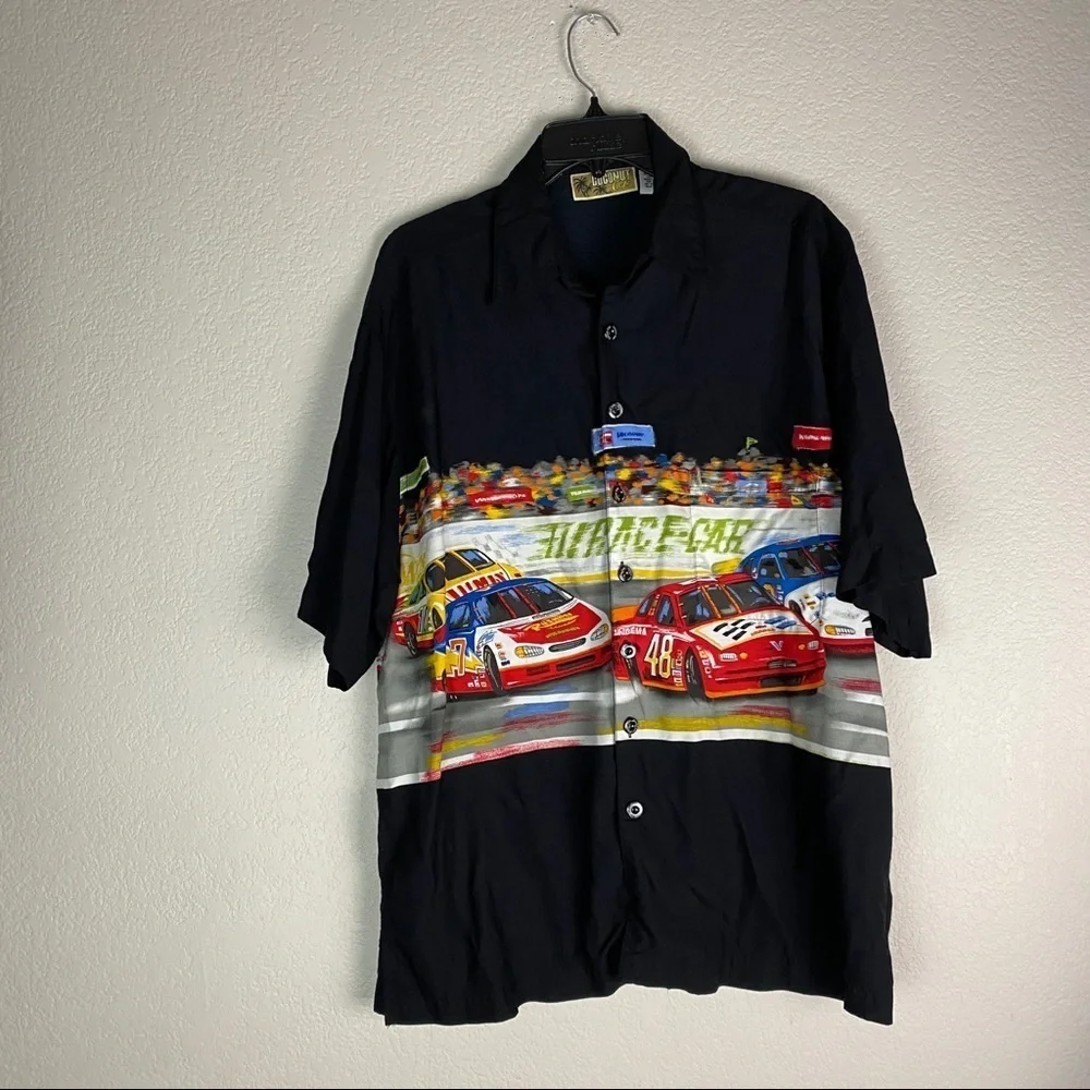 Coconut Cafe Vintage  Race Car Button Up Shirt